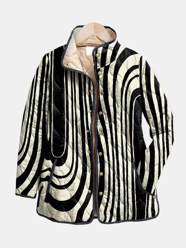 Soraya | Lehká prošívaná bunda s abstraktním geometrickým designem