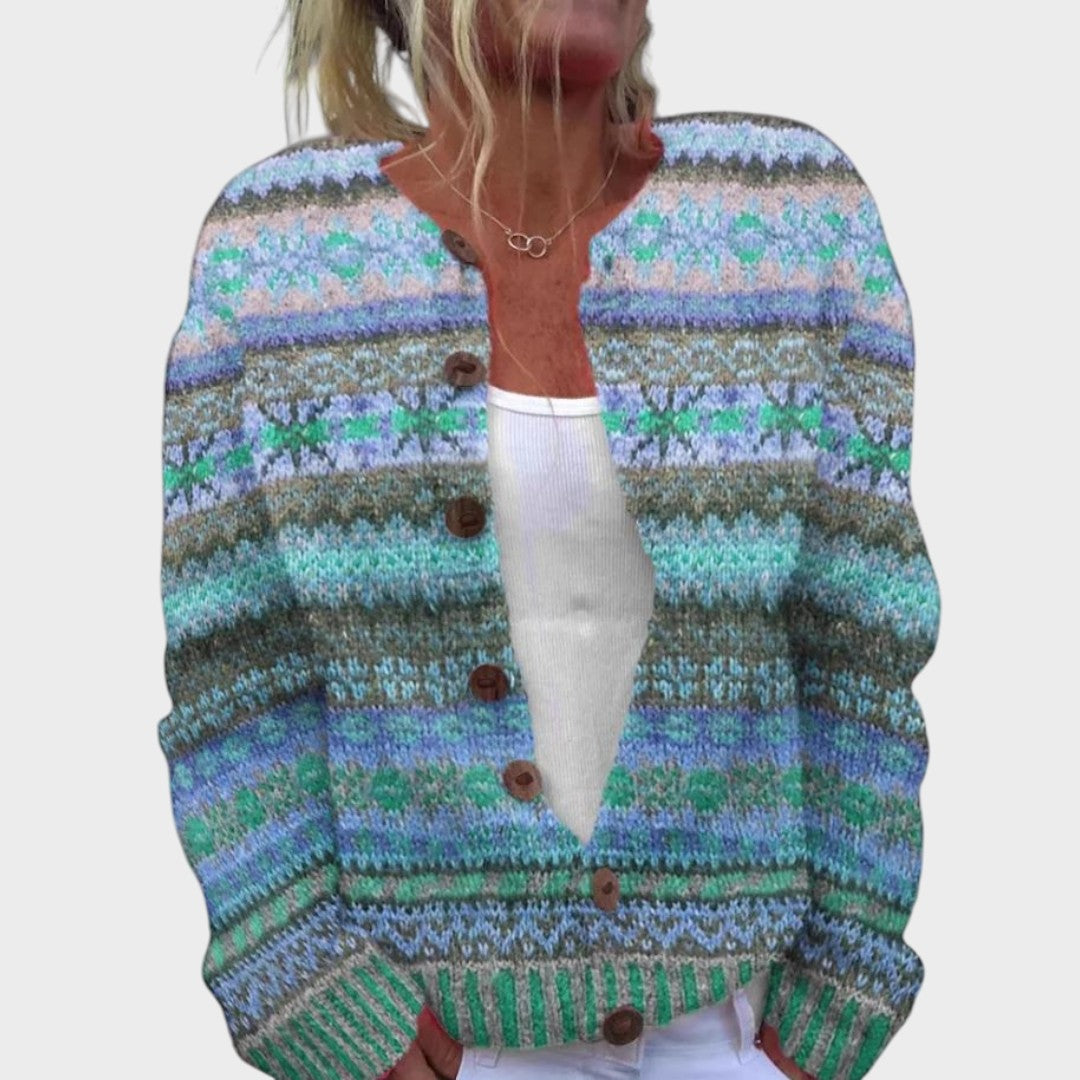 Isabel - Podzimní květinový cardigan