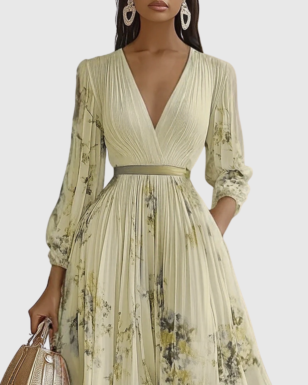 Rowella | Elegantní plisovaná maxi šaty