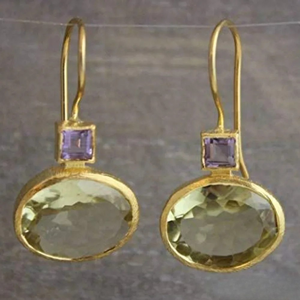 Retro Zelené Náušnice