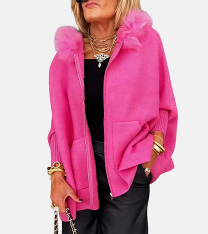 Arabelle | Lehký kabát s kapucí a kožešinovým límcem