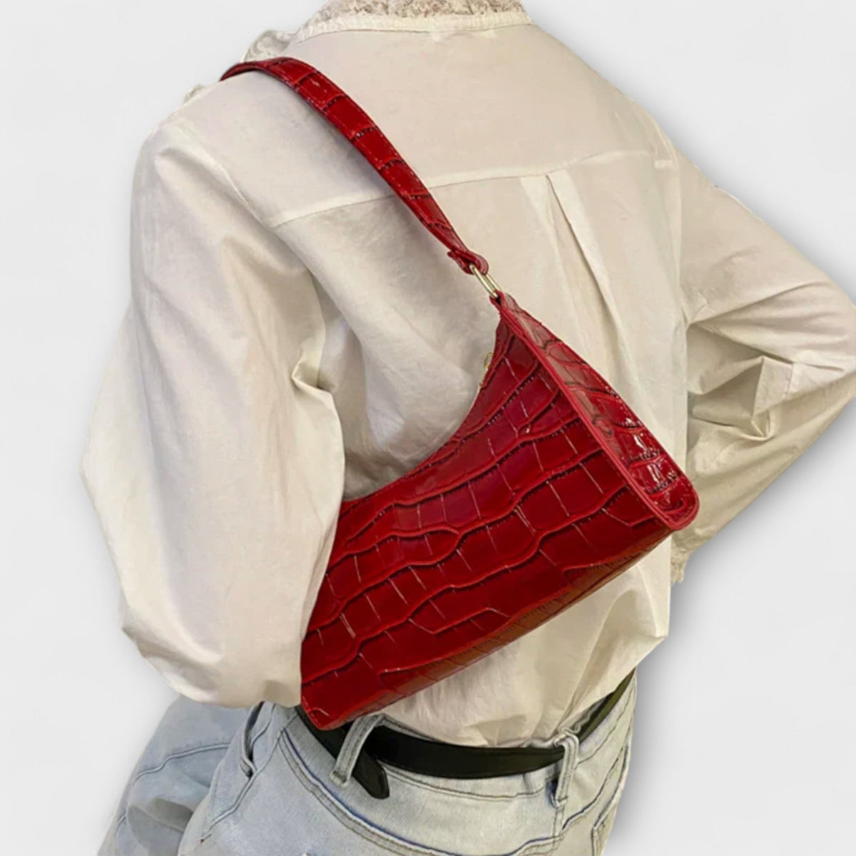 Olivia - Lesklá Kožená Taška