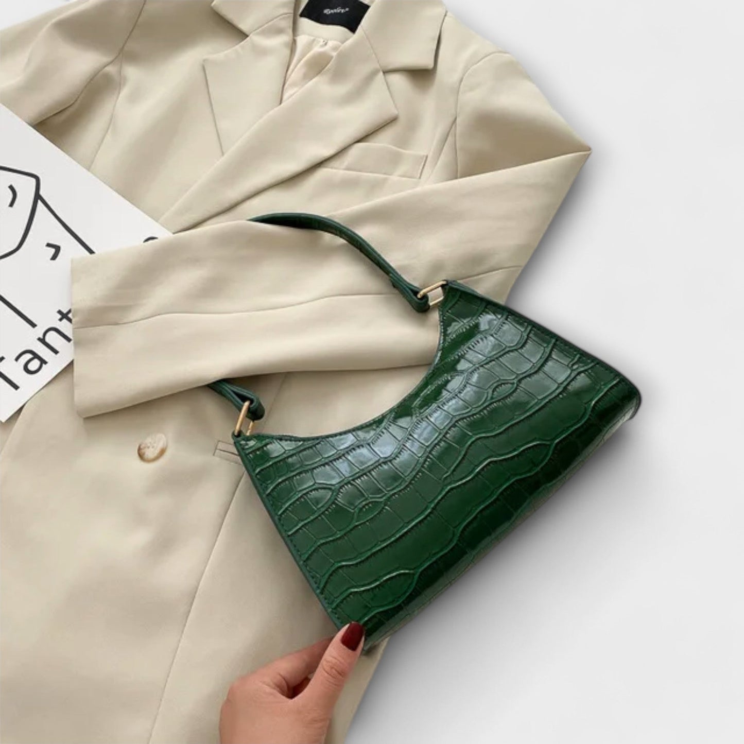 Olivia - Lesklá Kožená Taška