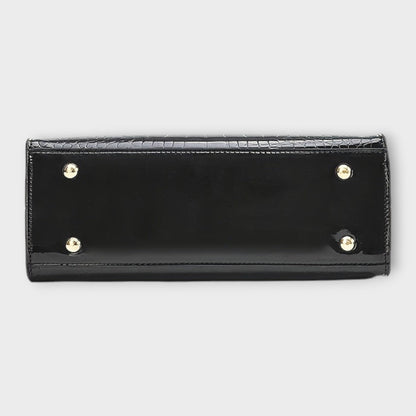 Olivia - Lesklá kabelka s krokodýlím vzorem