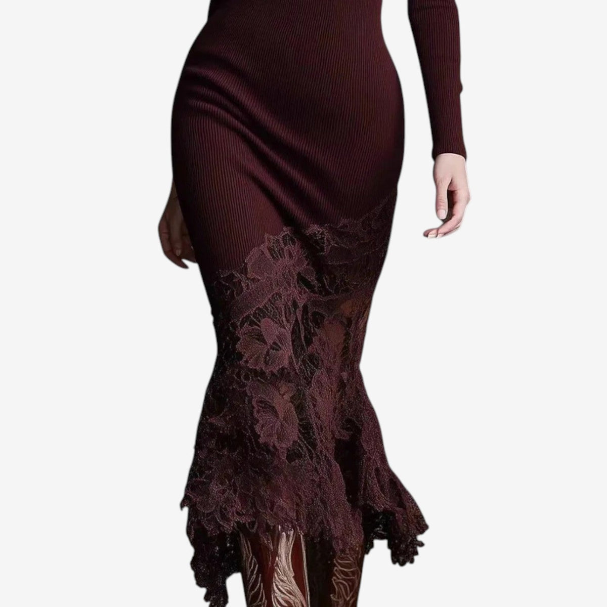 Annik™ Krajkový Svetrový Šaty